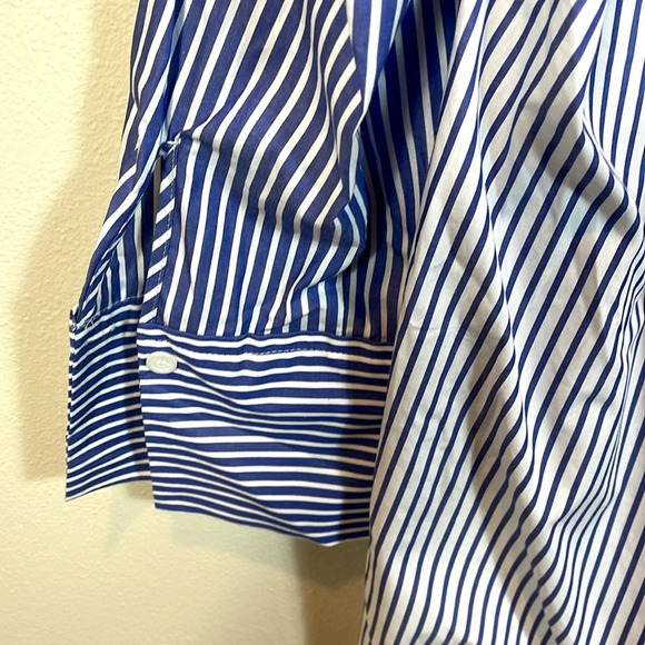 Zara Trf  Blouse Oversized To Striped Classic Button two color Blue. Small - Picture 7 of 11